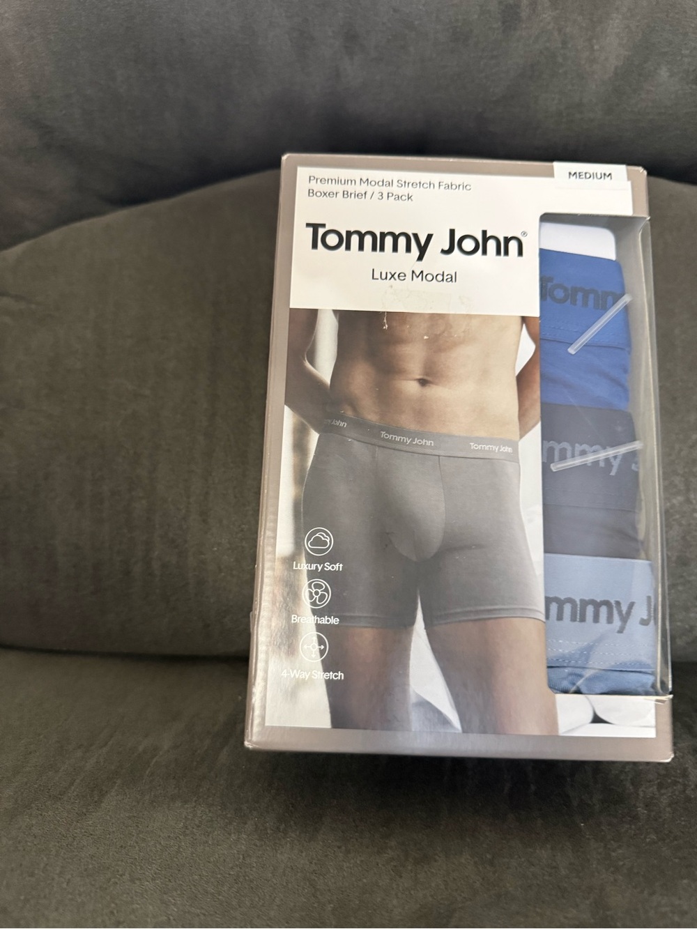 Tommy John Luxe Modal Boxer Briefs - Blue & Gray Pack